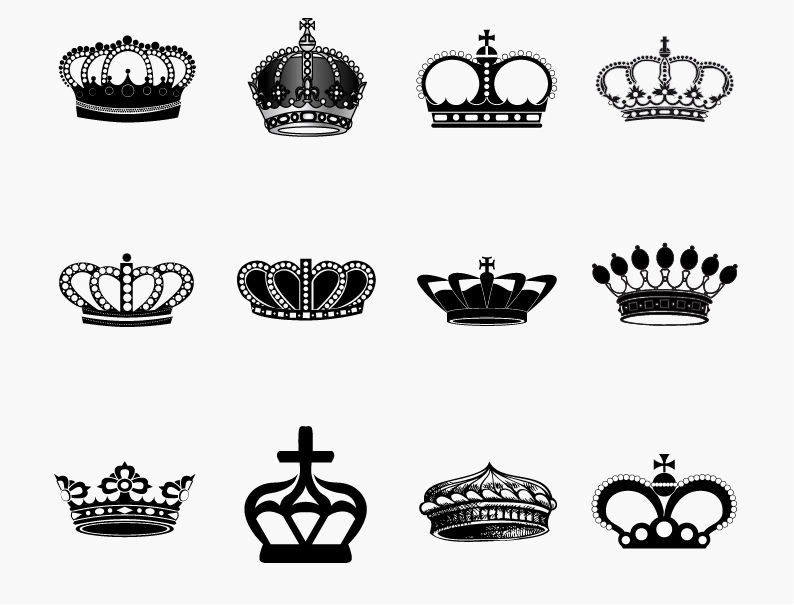 794x605 Crown Silhouette Vector Set Free Vector Graphics All Free Web