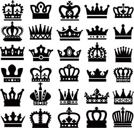 470x452 Vector Crown Creative Silhouettes Set Vector Silhouettes Free