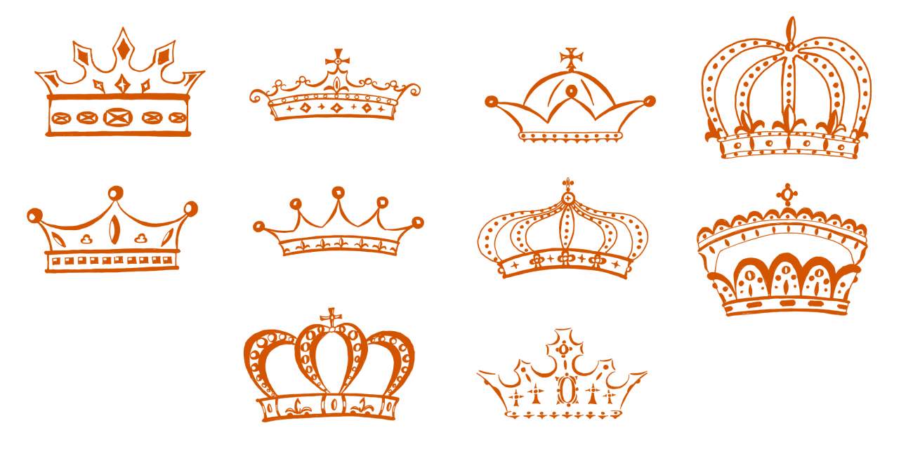 1300x650 Drawn Crown Vector