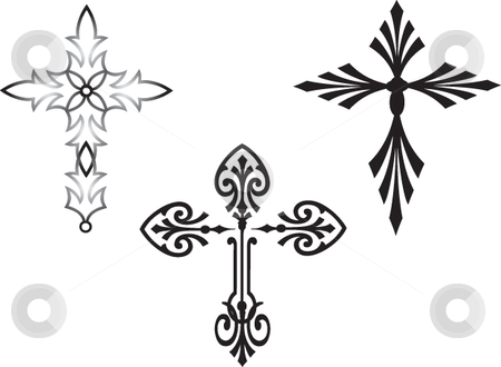 450x330 Set Of Celtic Style Vector Crosses Or Crucifix Stock Vector