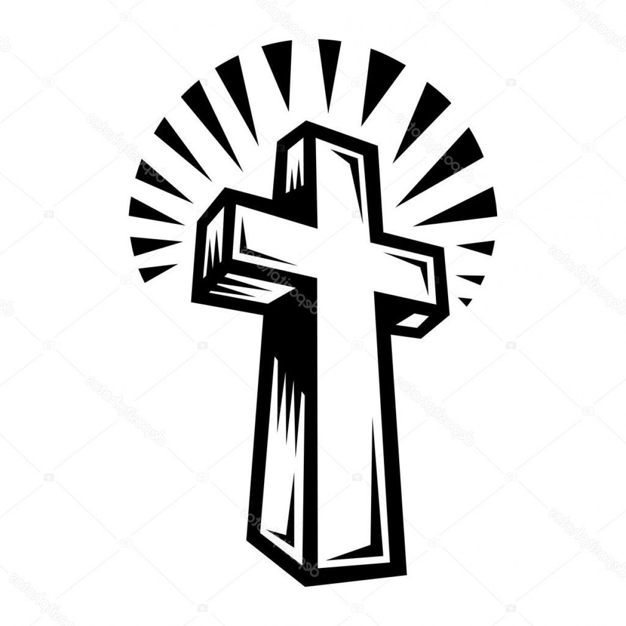 1228x1228 Stock Illustration Christian Cross Crucifix Symbol Vector