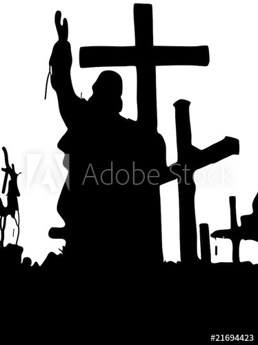 374x500 Hill Of Crosses Jesus Crucifix Vector