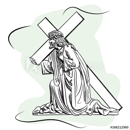 500x500 Marble Sculpture Jesus Christ, The Son Of God Wears A Cross Before