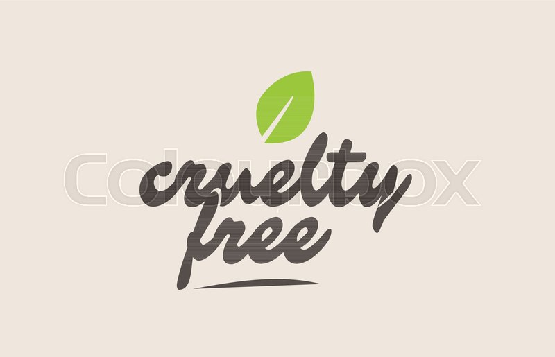 800x515 Cruelty Free Word Or Text With Green Leaf. Handwritten Lettering