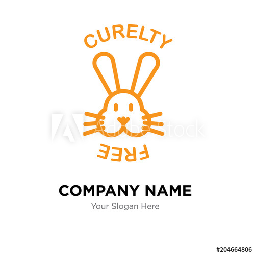 500x500 Cruelty Free Company Logo Design Template, Colorful Vector Icon
