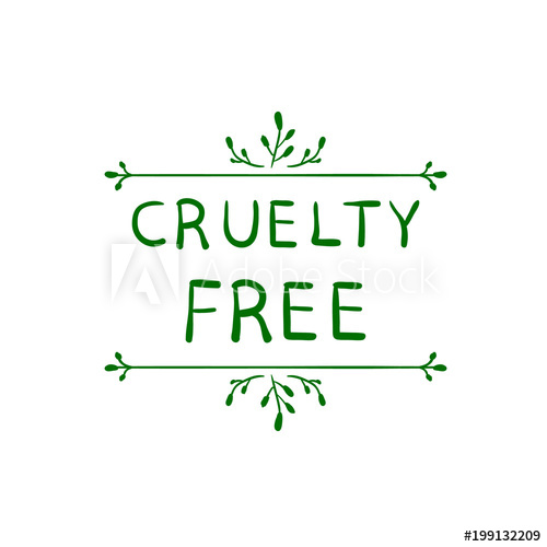 500x500 Cruelty Free Vector Stamp Logo On White Background.