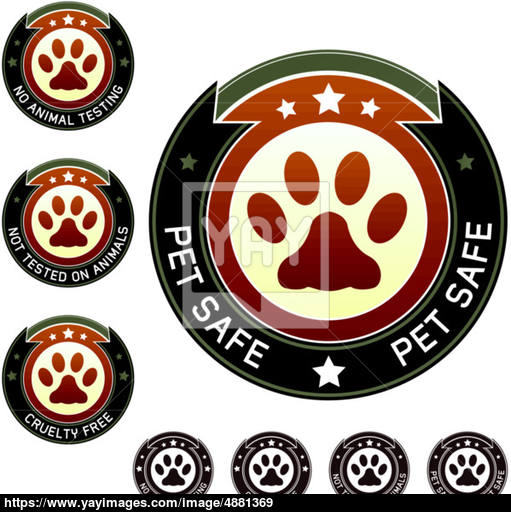 511x512 Pet Safe, Cruelty Free, And No Animal Testing Labels Vector