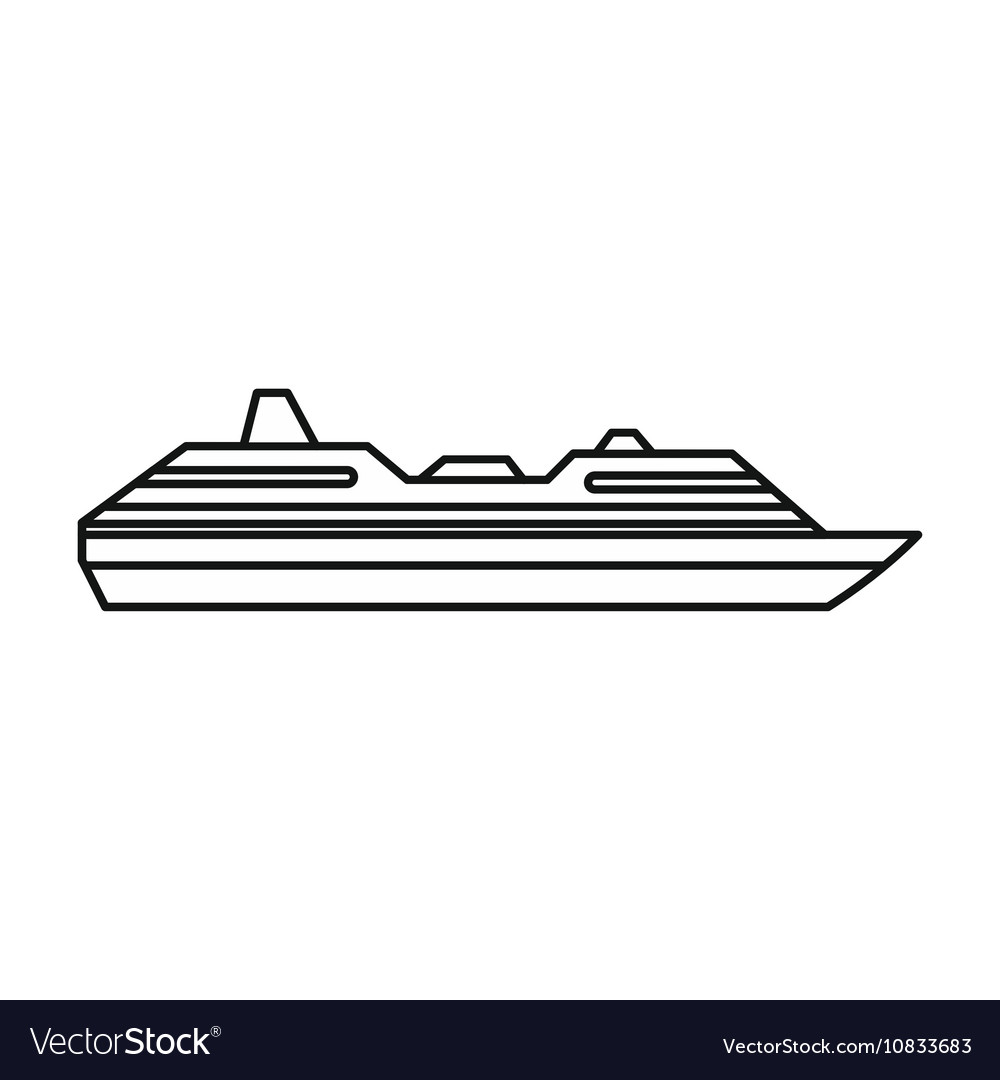 1000x1080 Huge Gift Cruise Ship Outline Icon Style Royalty Free Vector Image