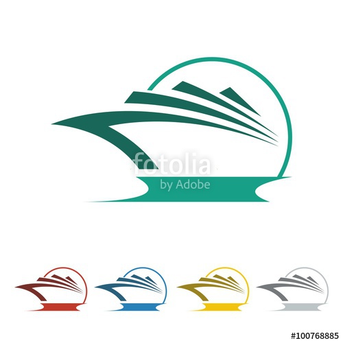 500x500 Cruise Ship Logo Icon Vector Stock Image And Royalty Free Vector