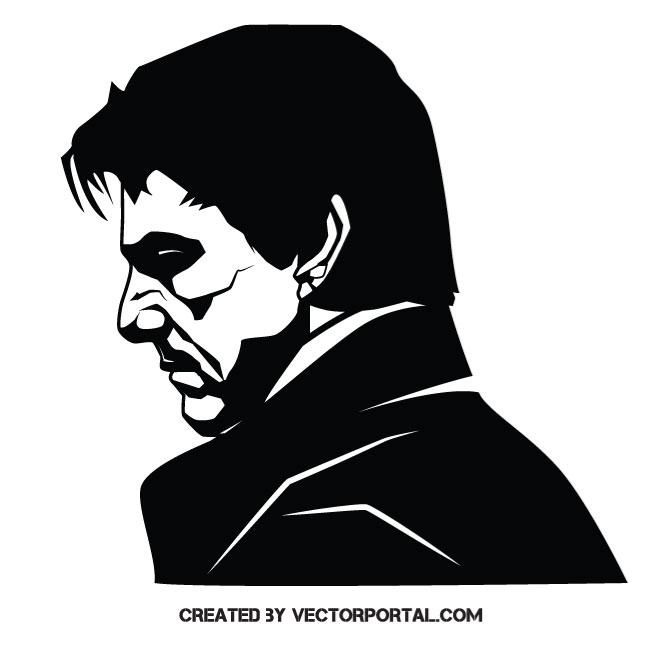 660x660 Actor Tom Cruise Vector Illustration Stencil Art Silhouette