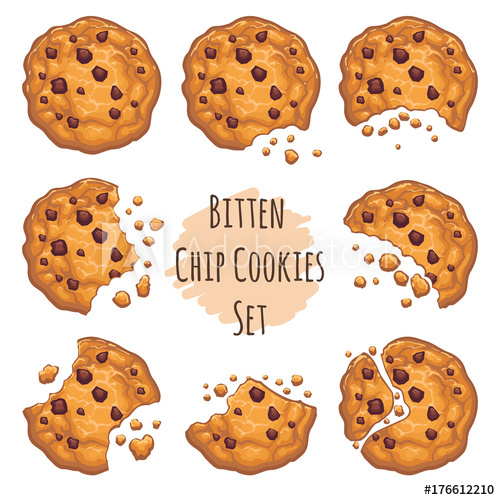 500x500 Vector Chocolate Crumbs Chips Isolated On White Background