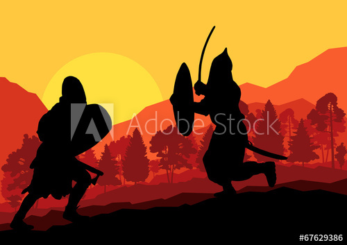 500x353 Medieval Warrior, Crusader Vector Background Landscape
