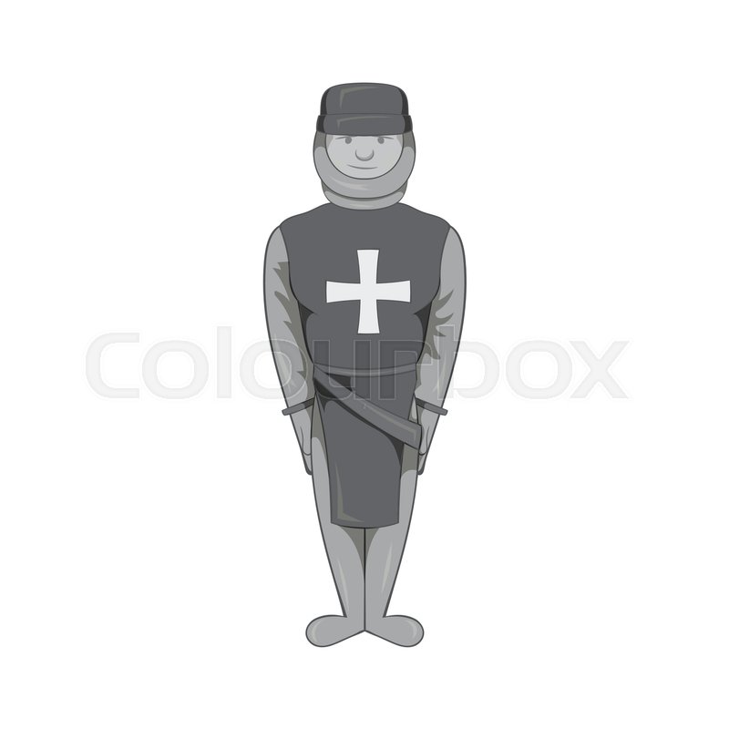 800x800 Warrior Crusader Icon In Black Monochrome Style Isolated On White