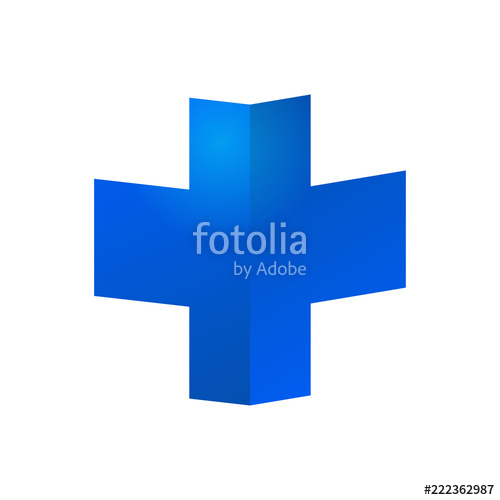 500x500 Logotipo Medico Cruz Perspectiva Azul Stock Image And Royalty
