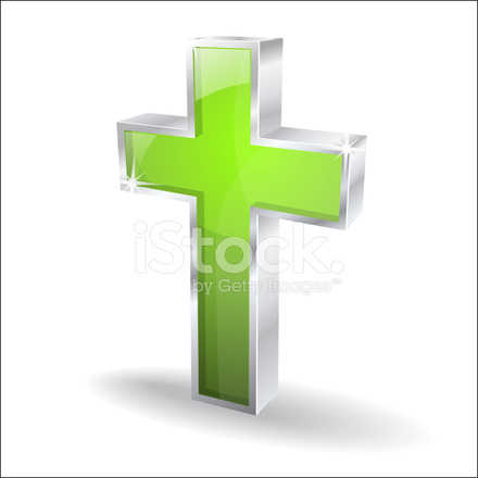 440x440 3d Brillante Cruz Vector Icono Stock Vector