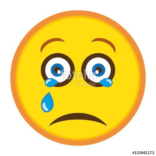 500x500 Crying Emoji, Smiley With Tears Illustration Vector Stock Image