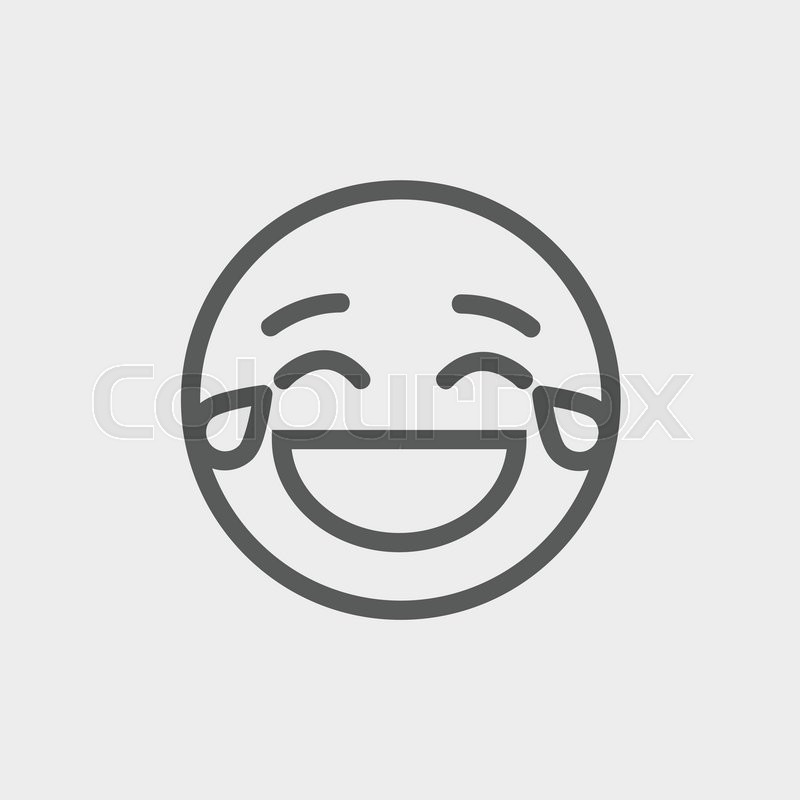800x800 Laughing Emoticon With Tears Of Joy Icon Thin Line For Web And