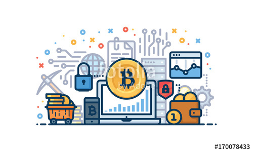 500x300 Cryptocurrency Vector Illustration Stock Image And Royalty Free
