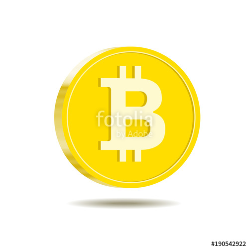 500x500 Golden Bitcoin Digital Cryptocurrency, Vector Illustration Stock
