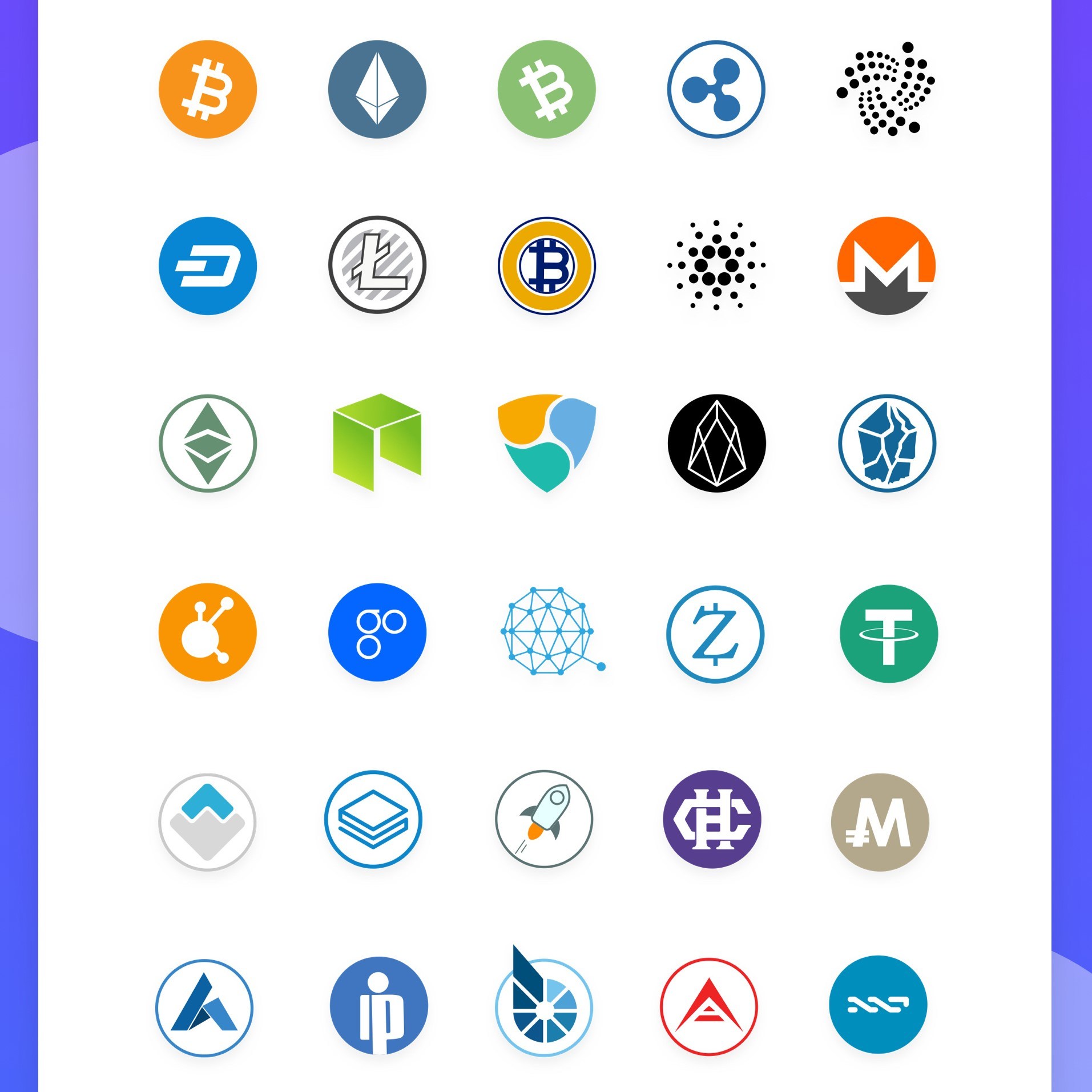 1913x1913 100 Free Cryptocurrency Vector Icons