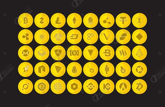 666x433 Set Of 40 Premium Cryptocurrency Flat Vector Icons Graphic Wallet