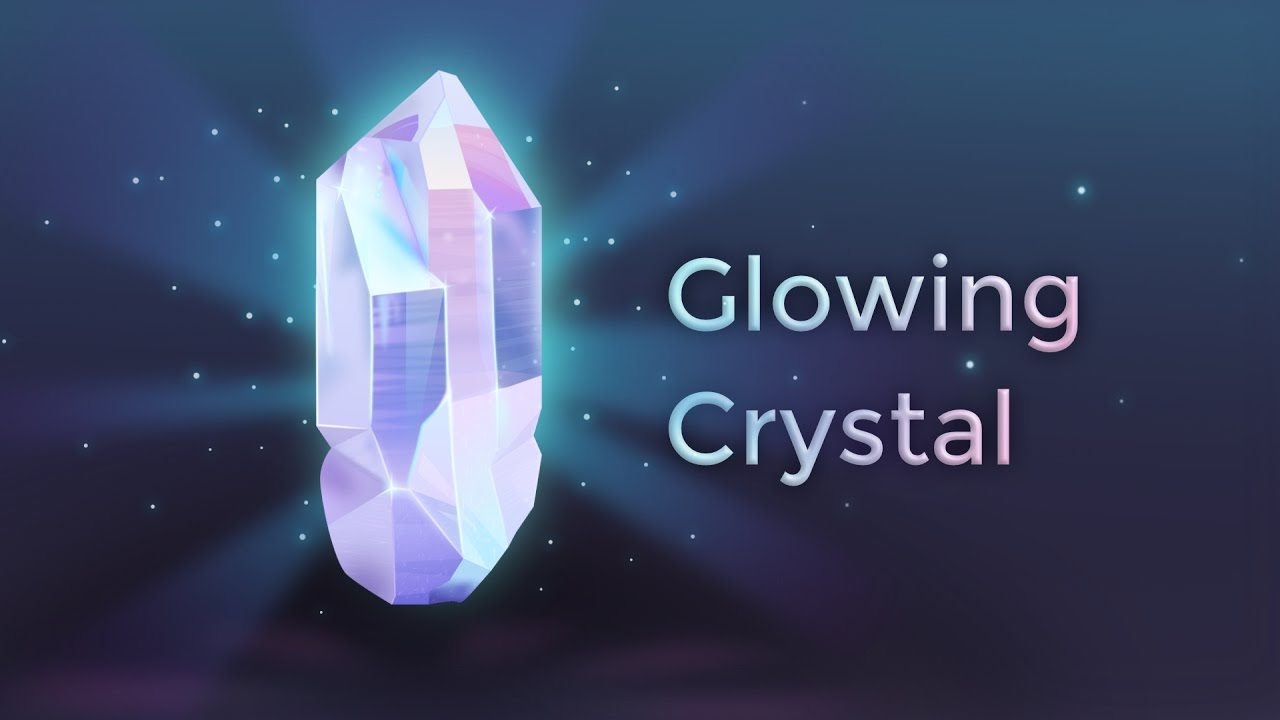 1280x720 Glowing Crystal Vector Speed Drawing Affinity Designer 4k