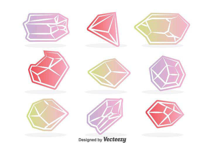 700x490 Colorful Crystal Vector Set