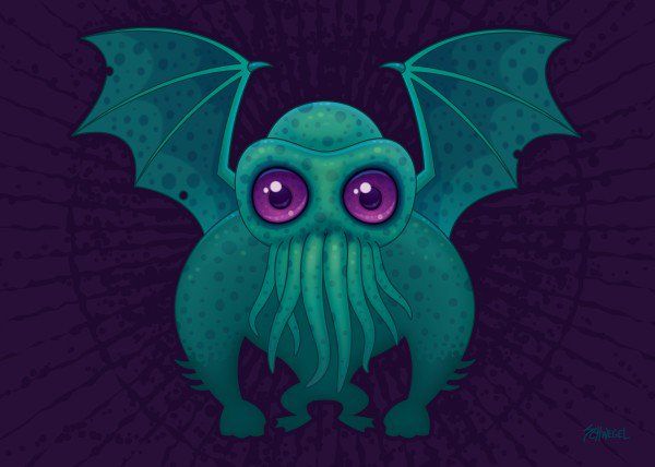 600x428 Vector Cartoon Illustration Of Cthulhu. Vector Cartoon