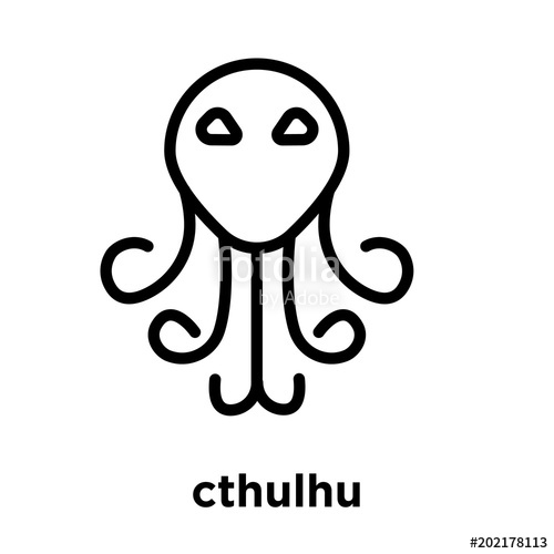 500x500 Cthulhu Icon Isolated On White Background Stock Image And Royalty
