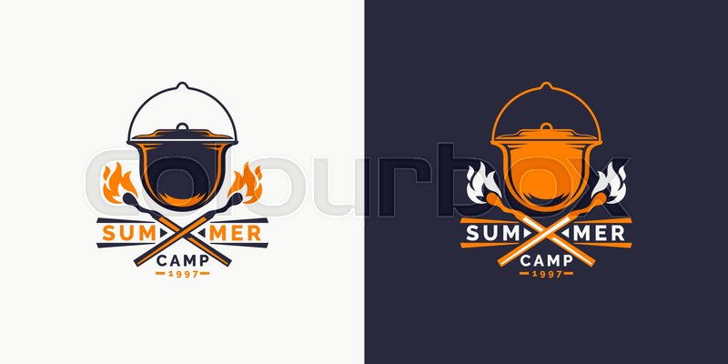 800x400 Camping And Outdoor Adventure Retro Logo. The Emblem For Cub