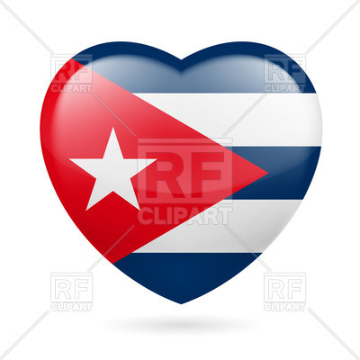 400x400 Heart With Cuban Flag Colors. I Love Cuba Vector Image Vector