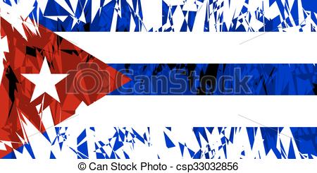 450x245 Flag Of Cuba. Flag Of Cuba In Grunge Style. Vector Illustration.