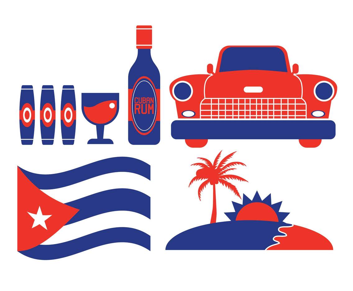 1136x936 Cuba Flat Illustration Vector Set Vector Art Amp Graphics