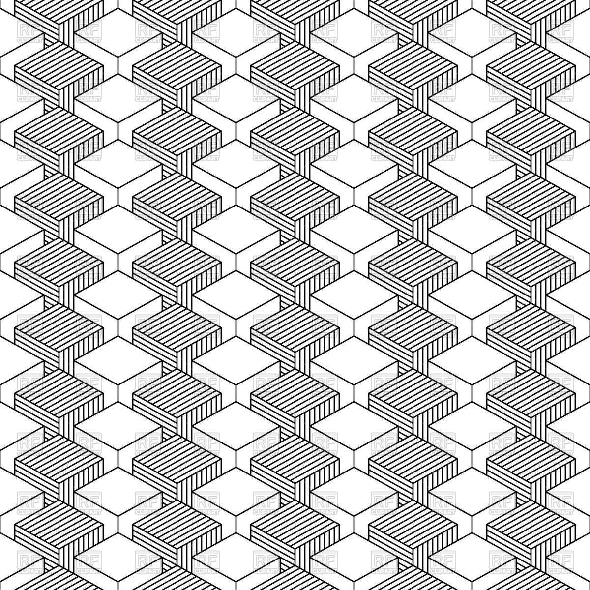 1200x1200 Gray And White Seamless Cube Pattern Vector Image Vector Artwork