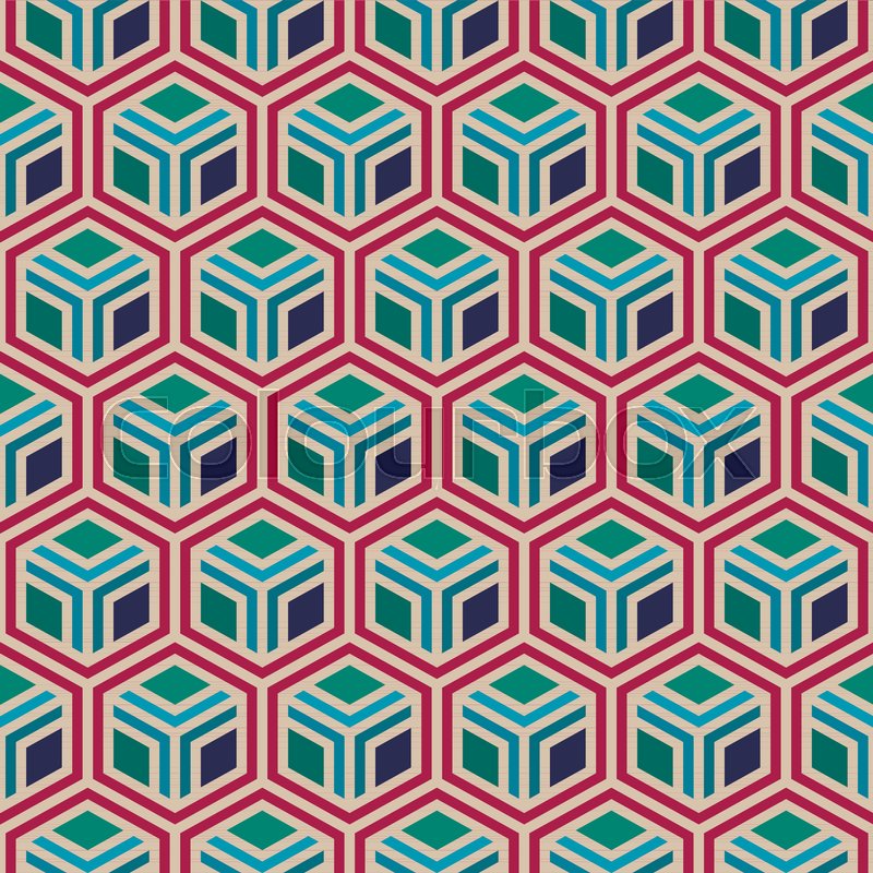 800x800 Vector 3d Geometric Pattern, Seamless Background With Rhombus