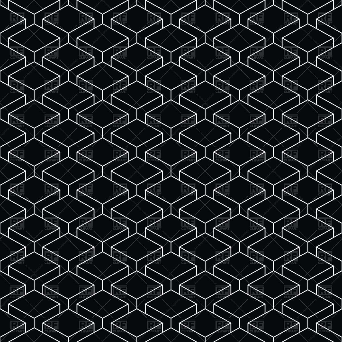 1200x1200 Black Seamless Cube Pattern Vector Image Vector Artwork Of