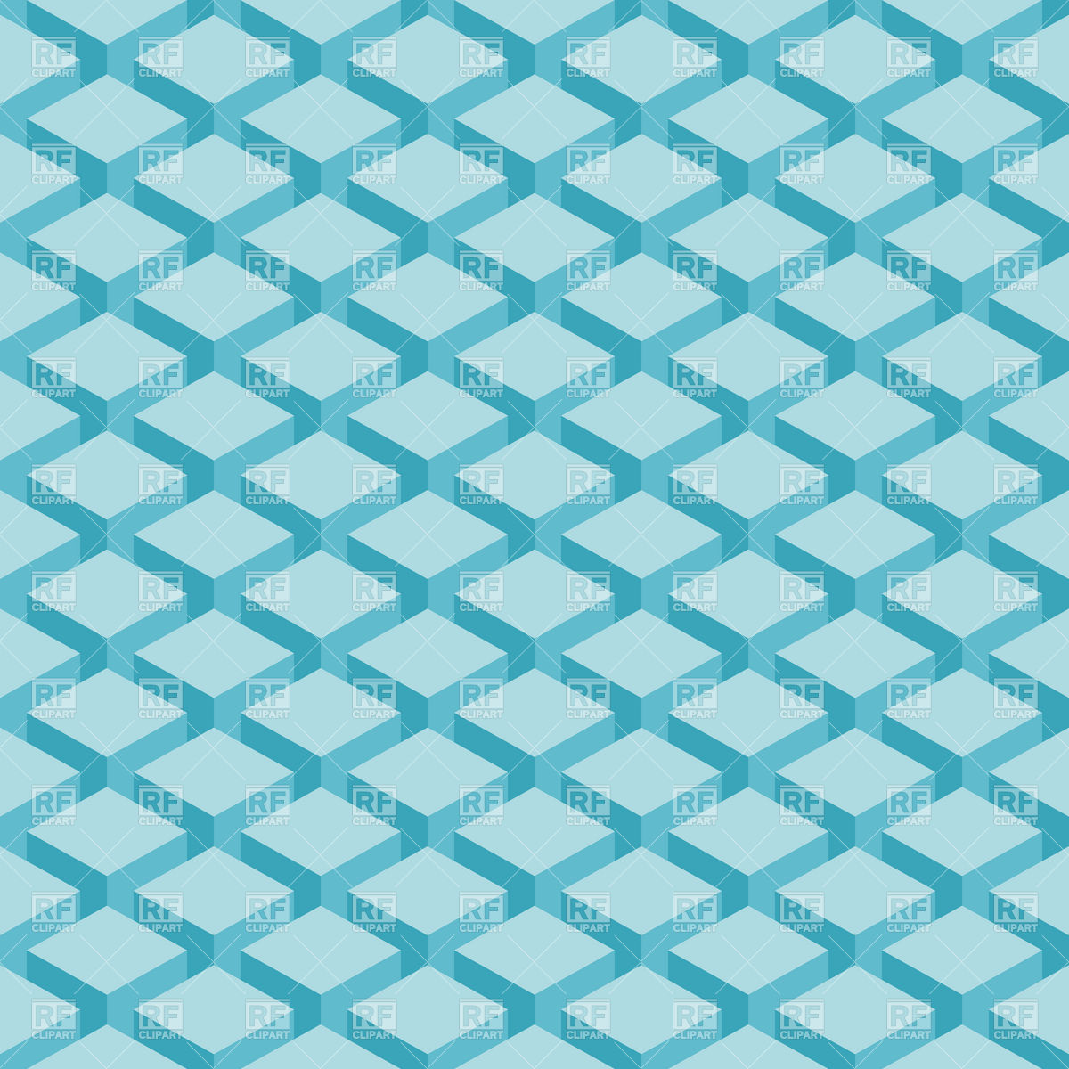 1200x1200 Blue Seamless Geometric Cube Pattern Vector Image Vector Artwork