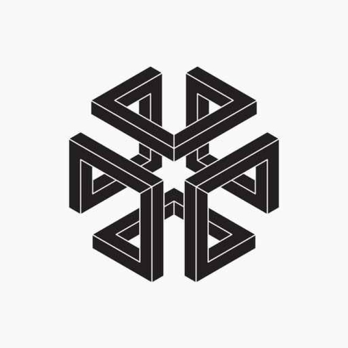 700x700 Impossible Shape. Cube. Vector Illustration. Line Design. Eps 10