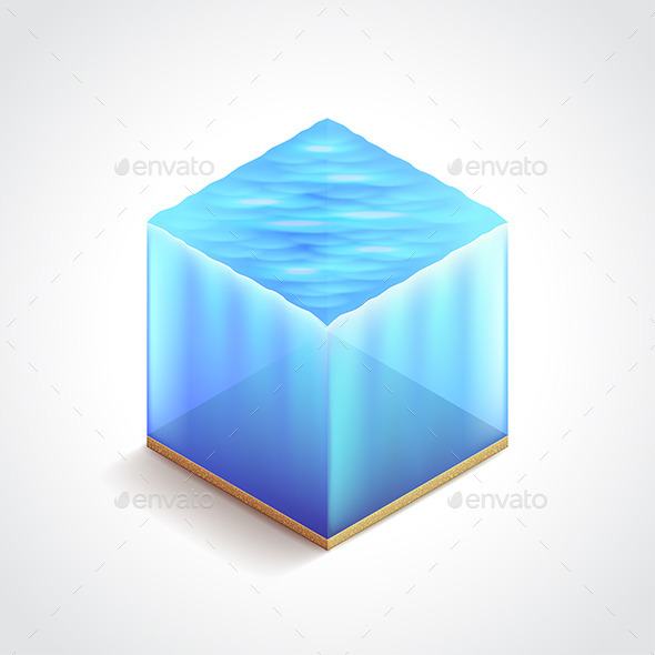 590x590 Isometric Water Cube Vector Illustration By Andegro4ka Graphicriver