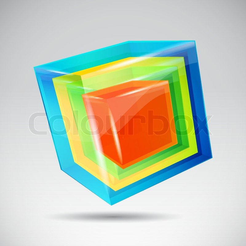 800x800 Vector Colorful Crystal Cube Stock Vector Colourbox