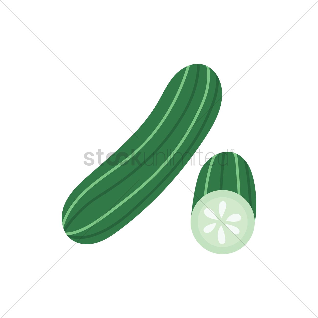 1300x1300 Cucumber Vector Image