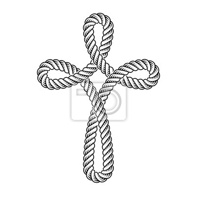 400x400 Vector Cristiano Cruz Cuerda Vinilos Para