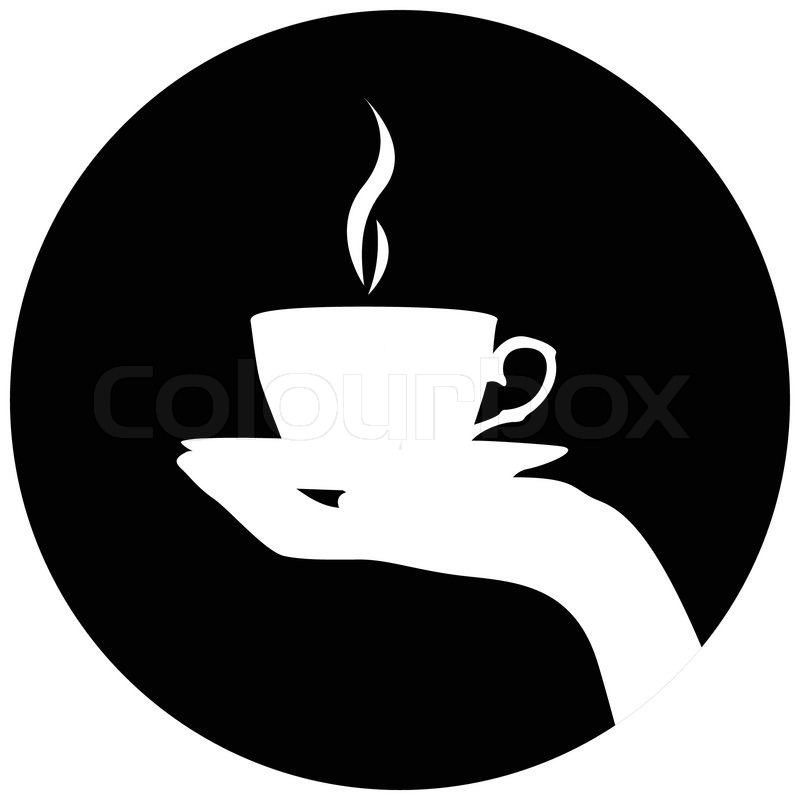 800x800 Silhouette Of Hand With Cup Of Coffeetea Stock Vector Colourbox