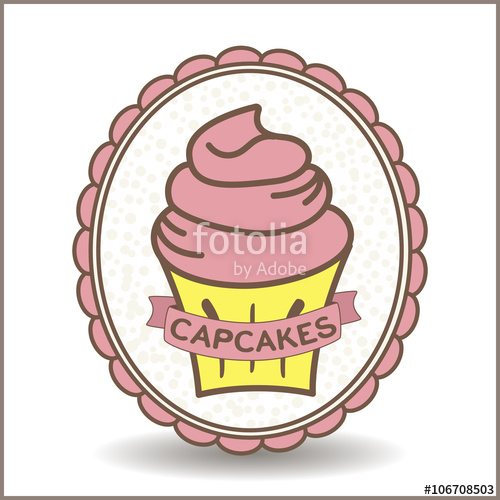 500x500 Cupcake Logo. Vector Vintage Retro Bakery Logo Badges And Labels