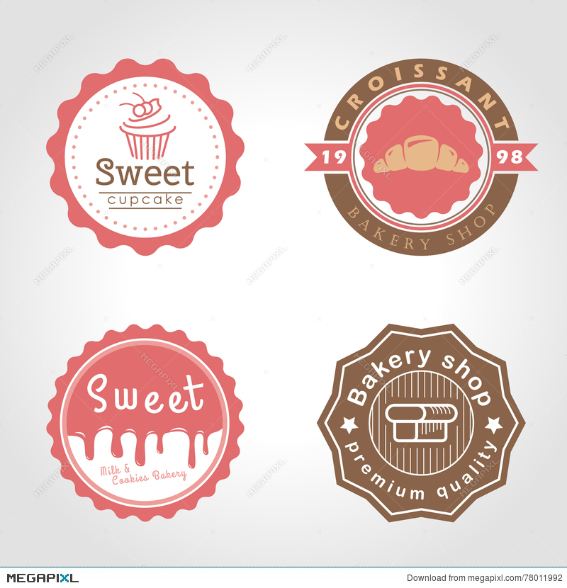 800x830 Sweet Cupcake And Bakery And Milk Shop Circle Logo Vector