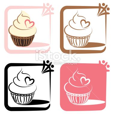 380x380 Whimsical Cupcakes. Set Of Four Different Colored Whimsical