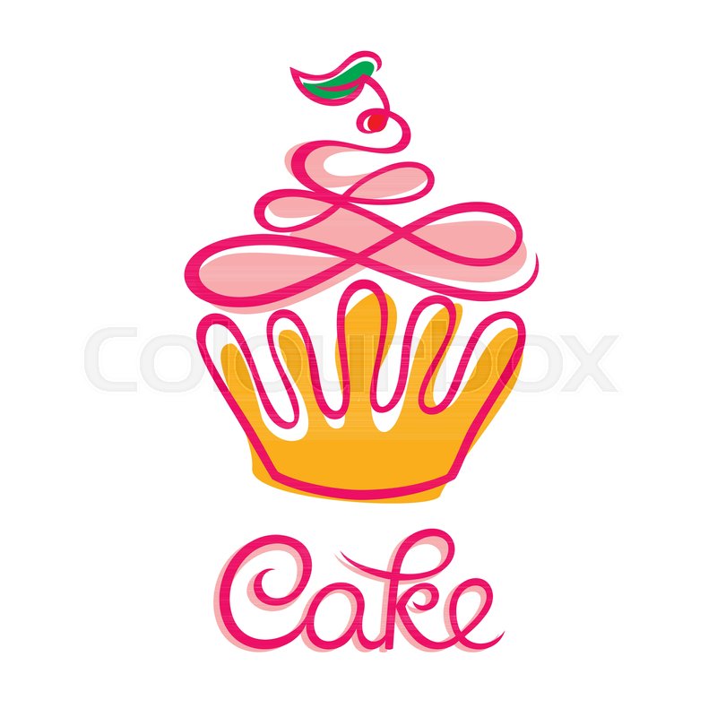 800x800 Cake Cafe Or Bakery Logo Design. Cupcake Vector Illustration