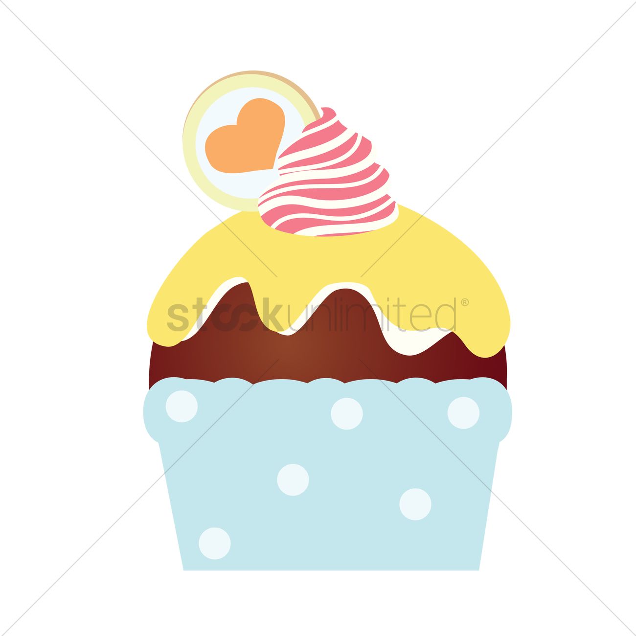 1300x1300 Free Delicious Cupcake Vector Image