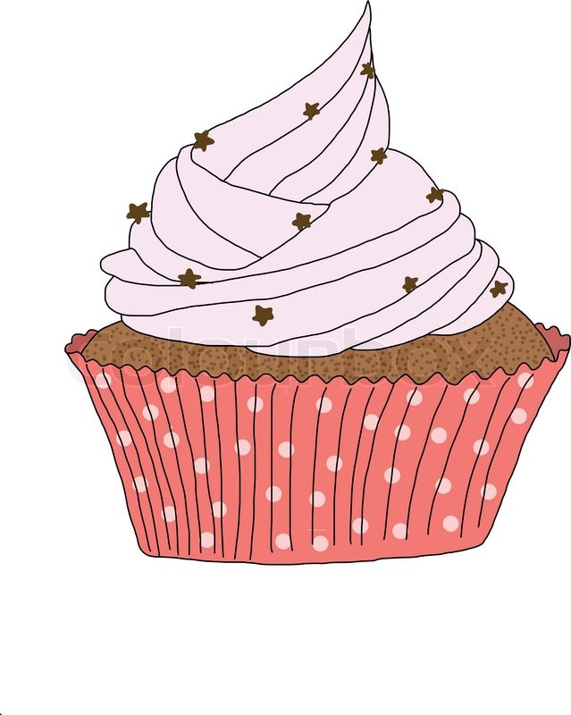 639x800 Free Hand Drawn Of Cupcake Vector Illustration, Esp10 Stock