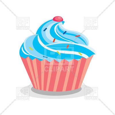 400x400 Blue Cream Cupcake Vector Image Vector Artwork Of Food And